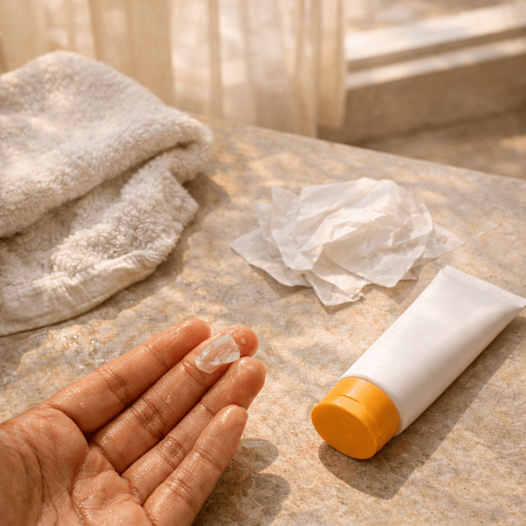 Weekly clay mask ritual setup with natural ingredients used for gentle cleansing and oil control